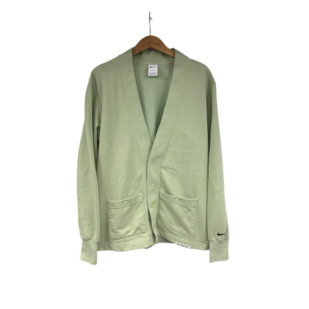$95 Nike Mens M Dri-FIT Standard Issue Golf Cardigan Green Honeydew FB5464-343